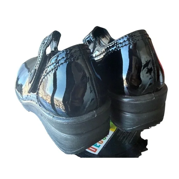 Easy Works Black Patent Mary Jane Shoes Womens 7W Slip Resistant Work Comfort - Picture 8 of 10